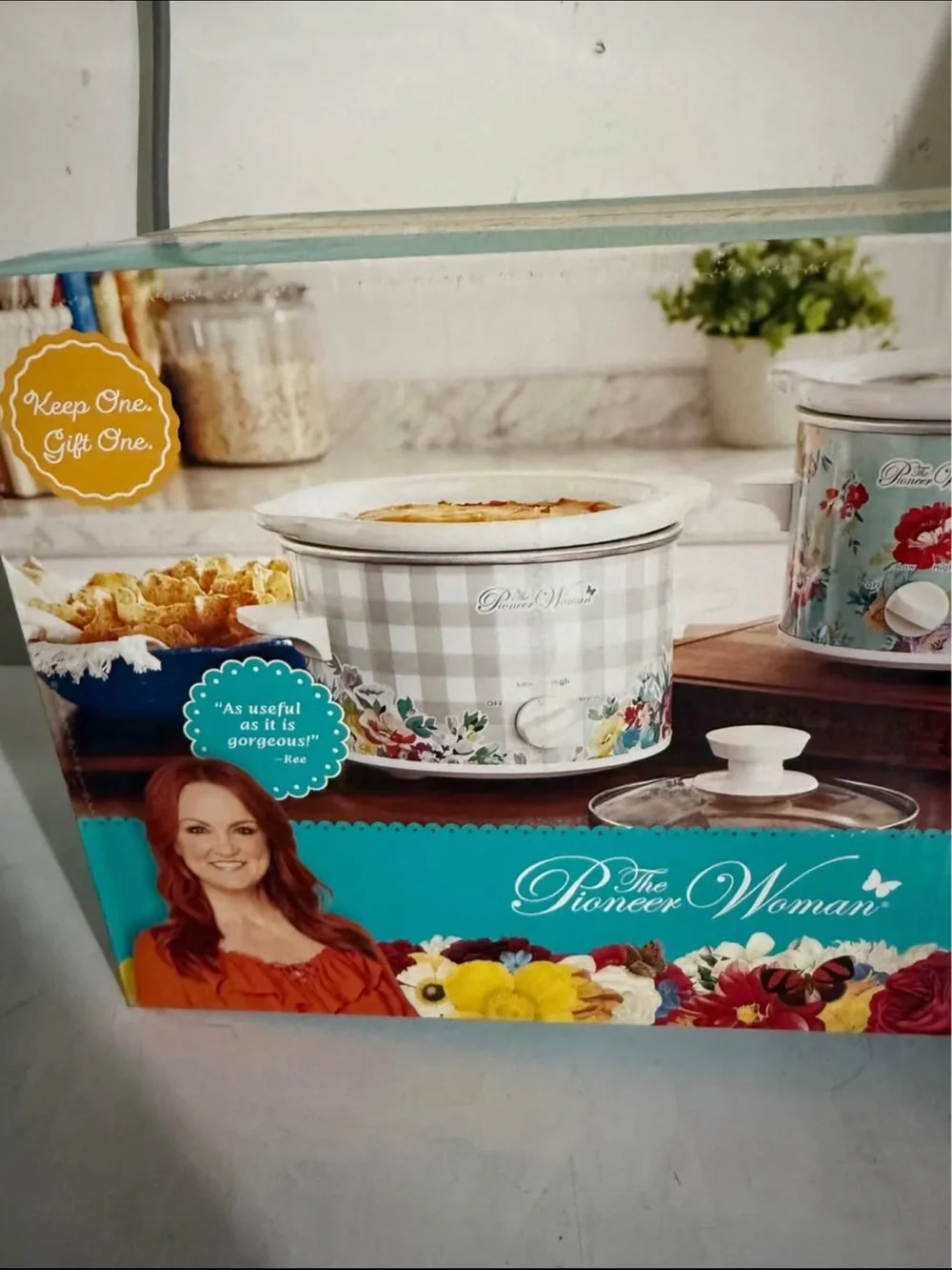 The Pioneer Woman Floral & Gingham Slow Cooker 2-Pack - Blue/White